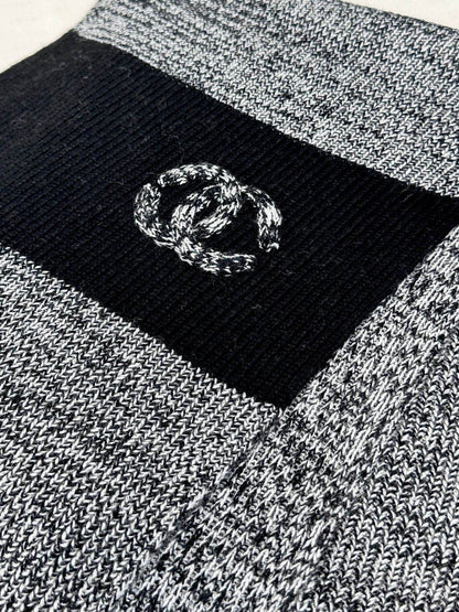 CC Scarf 180 CM In Grey Black Mix Black Cashmere 415136