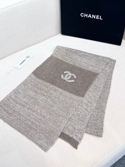 CC Scarf 180 CM In Light Grey Mix Brown Cashmere 415137
