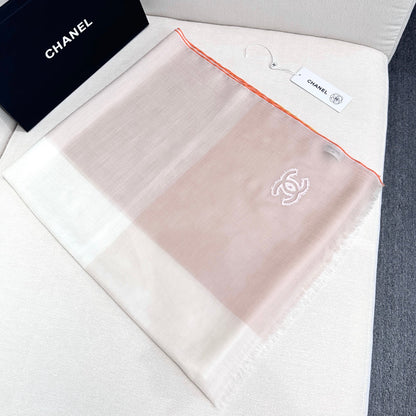 CC Scarf 200 CM In White Mix Beige Light Linen Fabric 418194