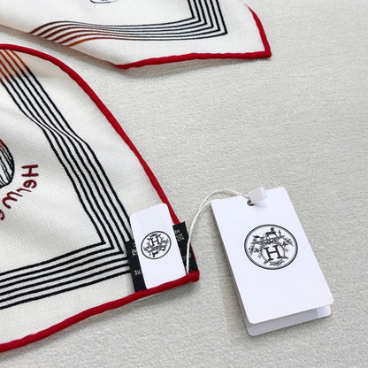 HM Reversible Shawl Scarf 135CM White Deep Red Cashmere Silk 969421