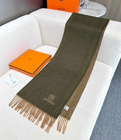 HM Scarf 190 CM Dark Green Wool 969437