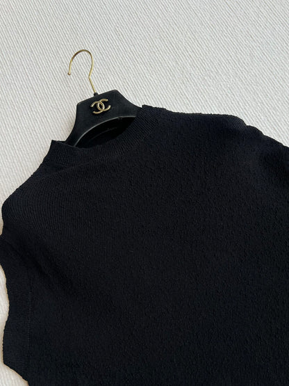 Fendi 25 Asymmetric Hem Cape-sleeved Crewneck Jumper Black Viscose
