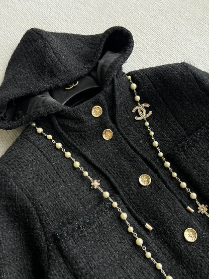 CC 25 Jacket Black Hooded Cotton 300144
