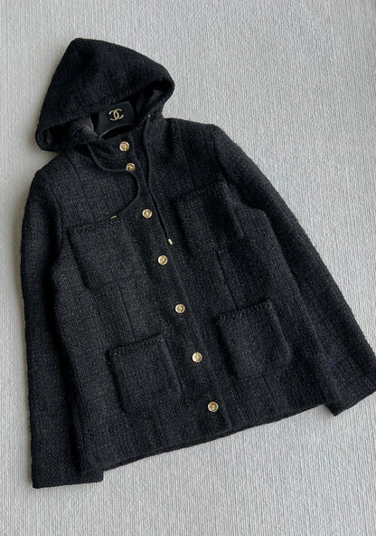 CC 25 Jacket Black Hooded Cotton 300144