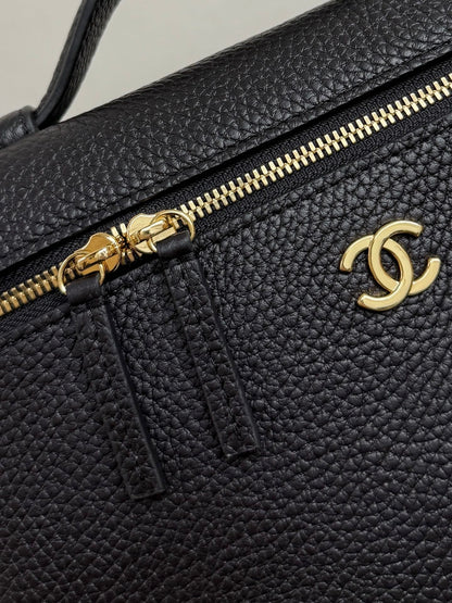 Chanel 2026 Vanity Bag Black Grained Calfskin