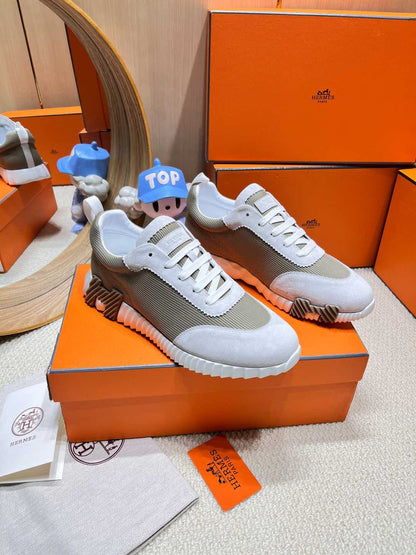 HM Bouncing Sneaker Matcha Grey Fabric with Suede 206304