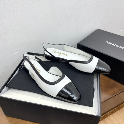 CC Slingback White Calfskin