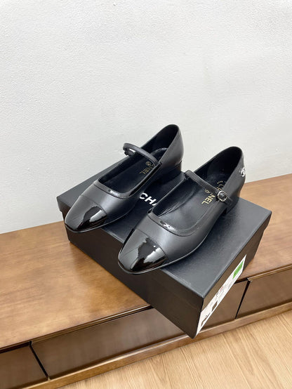 CC Mary Jane Black Calfskin