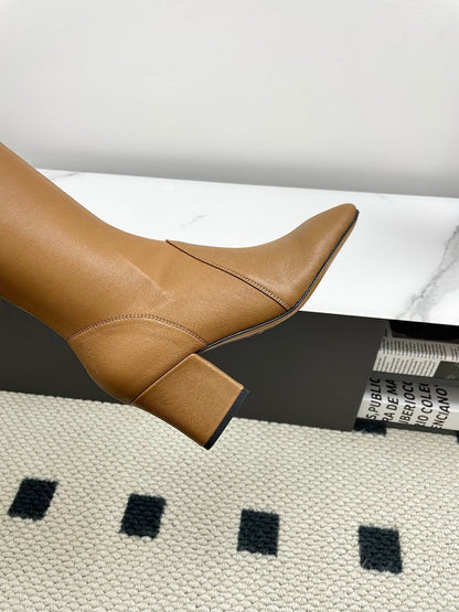 Miumiu 25 Long Boot Brown Leather 549775