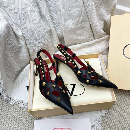 VT 26s Slingback 60 Black Burgundy Lambskin 611371