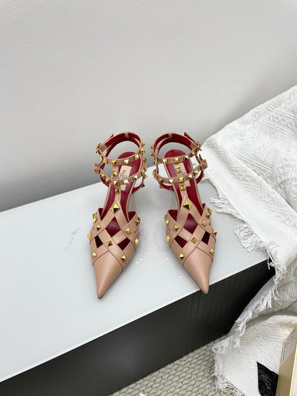 VT 26s Slingback 80 Beige Burgundy Lambskin 611373