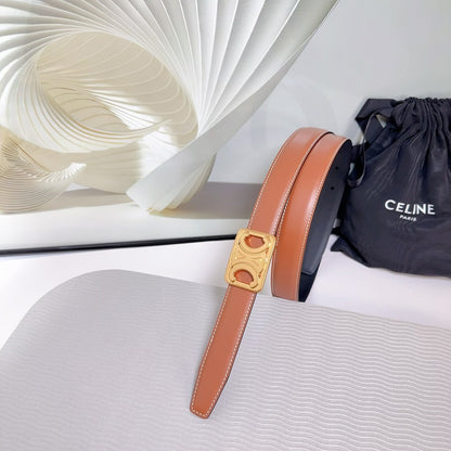 CEL Gold Buckle Belt  25mm Brown Calfskin 178254