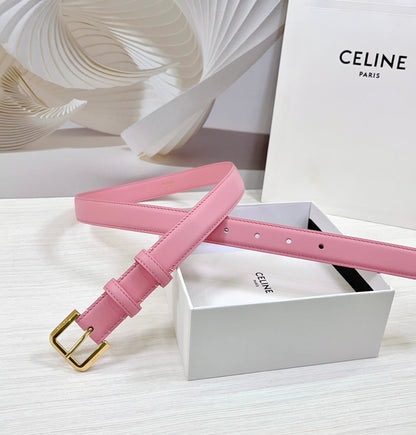 CEL Gold Western 25mm Belt Pink Cowhide 181045