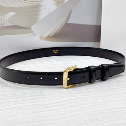 CEL Gold Western 25mm Belt Black Cowhide 181040