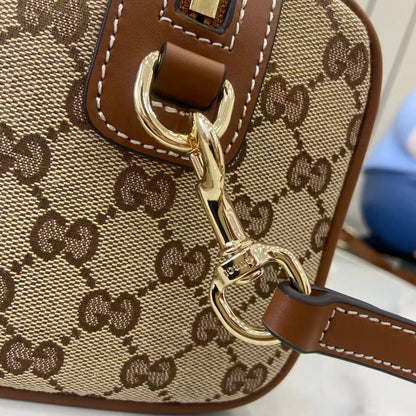 Gucci 25 GG Handbag Beige mix Brown Canvas Leather 288802