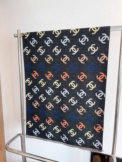 CC Scarf 180 CM In Colorful Two-Sided Wool Cashmere 383984