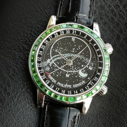Patek Philippe Celestial Grand Complication 44mm Green Gemstones Black Dial