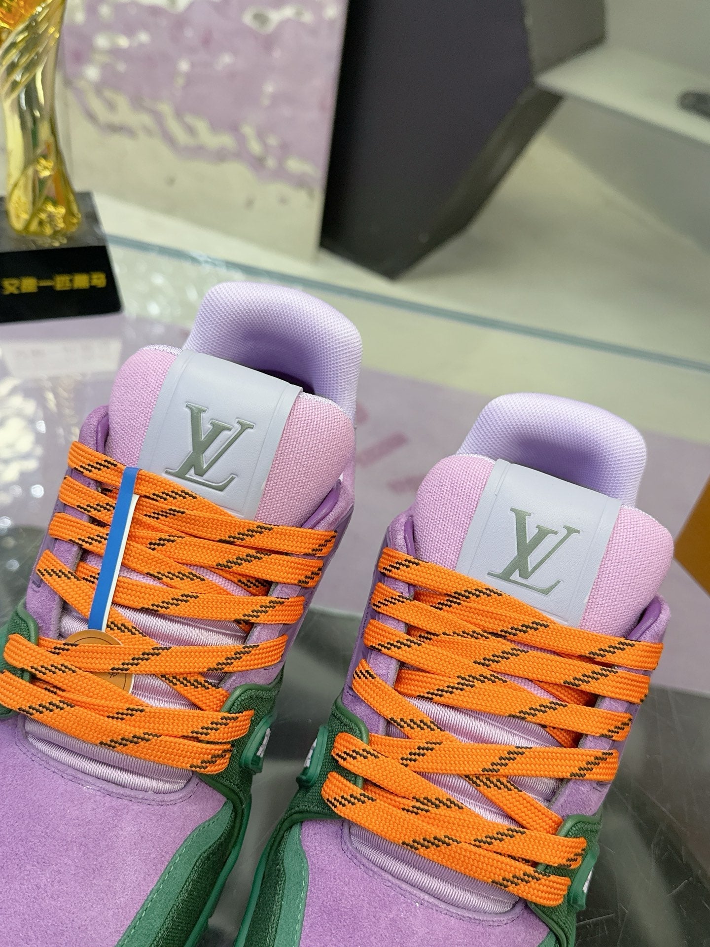 LV x Tyler 26ss Sneaker Green Purple Suede 672141