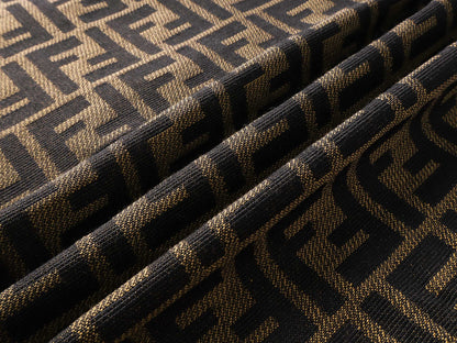 Fendi 2026 Men's Shorts Monogram Black Brown Jacquard Woven Fabric