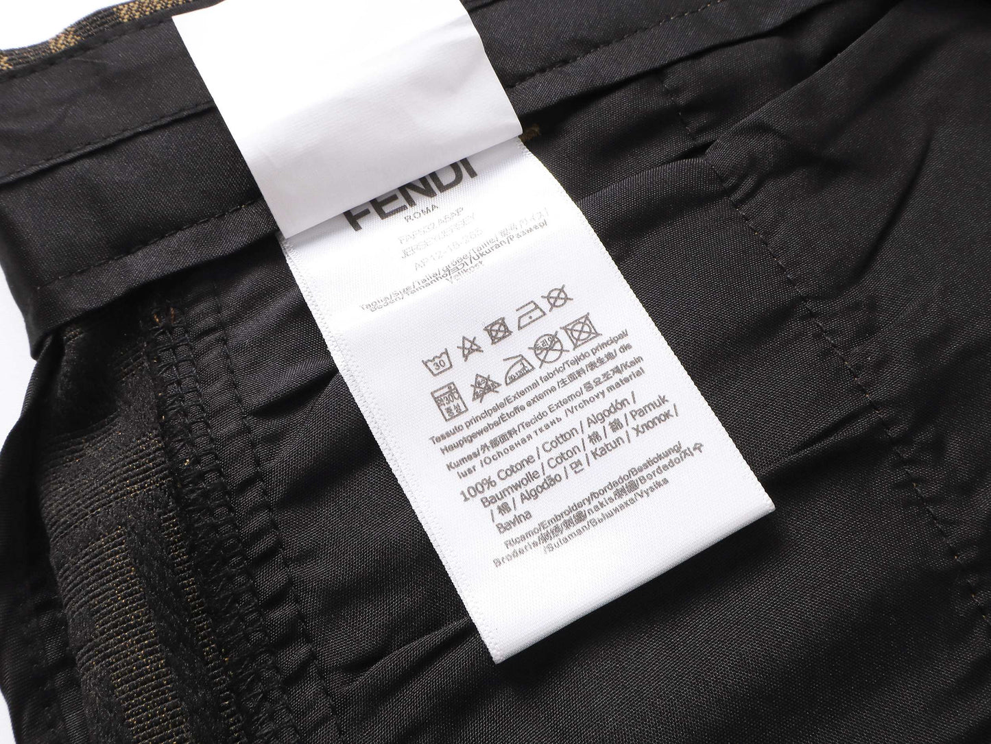 Fendi 2026 Men's Shorts Monogram Black Brown Jacquard Woven Fabric