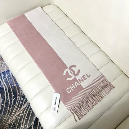 CC Scarf 200 CM In White Mix Pink Wool And Cashmere 418268