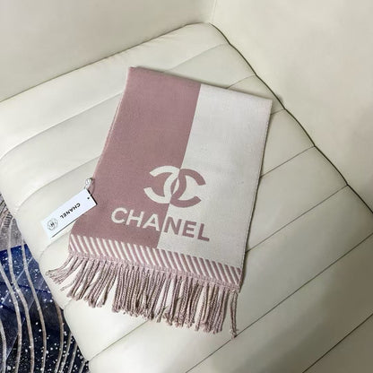 CC Scarf 200 CM In White Mix Pink Wool And Cashmere 418268