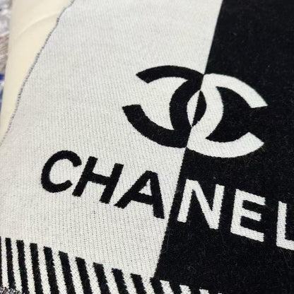 CC Scarf 200 CM In Black Mix Grey Wool And Cashmere 418269
