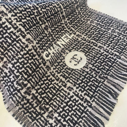 CC Scarf 180 CM Black With White Stripes Wool 422790