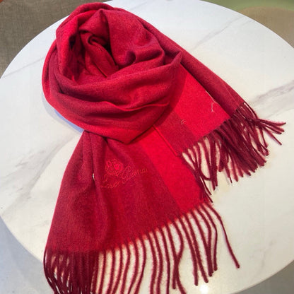 LP Grande Unita Scarf 180 CM In Crimson Mixed With Bright Red Cashmere 424621