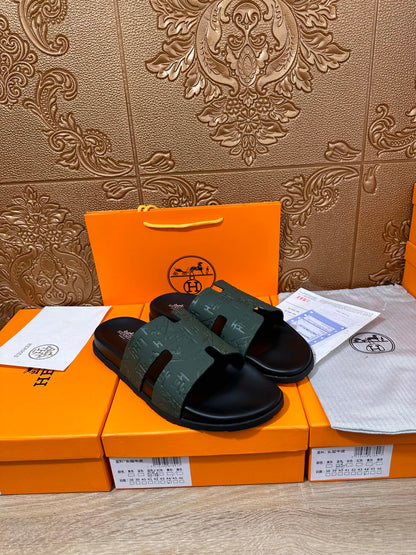 HM IZMIR SLIPPER PEACOCK CALFSKIN