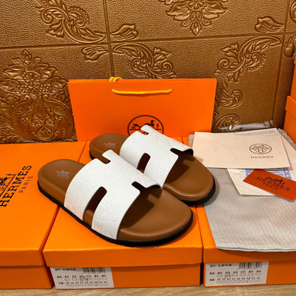 HM IZMIR SLIPPER WHITE CALFSKIN