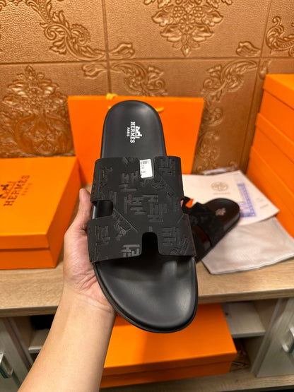 HM IZMIR SLIPPER BLACK CALFSKIN