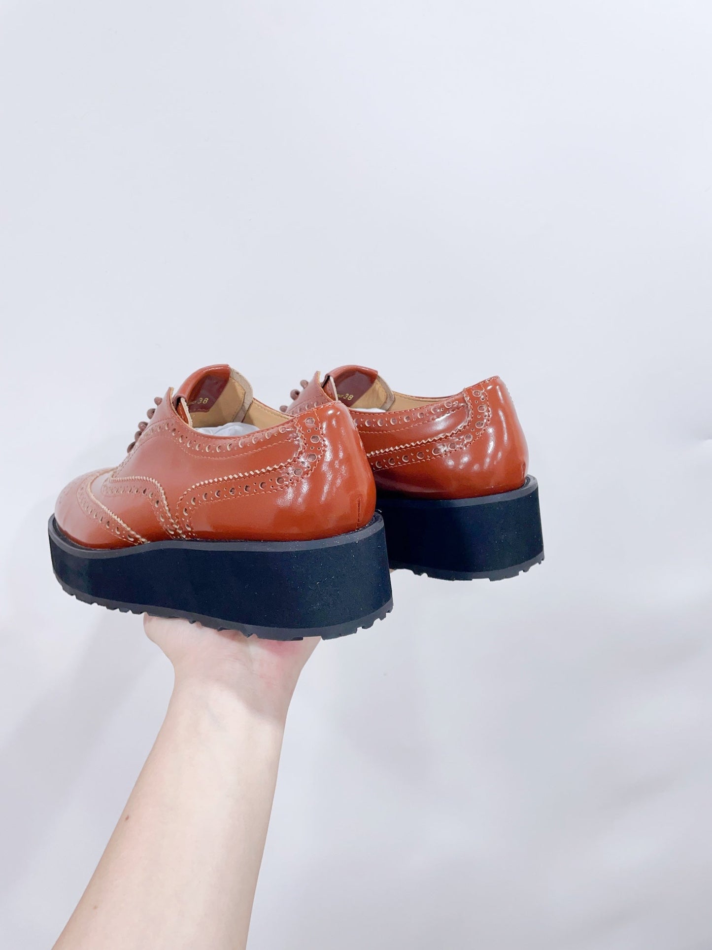 Miu-Church's Lace-Ups Cocoa Brown Glossy Nubuck Leather