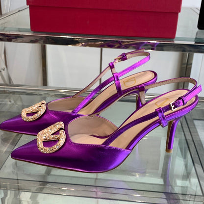 VT 25 High Heels Slingbacks Purple Cowhide 292336