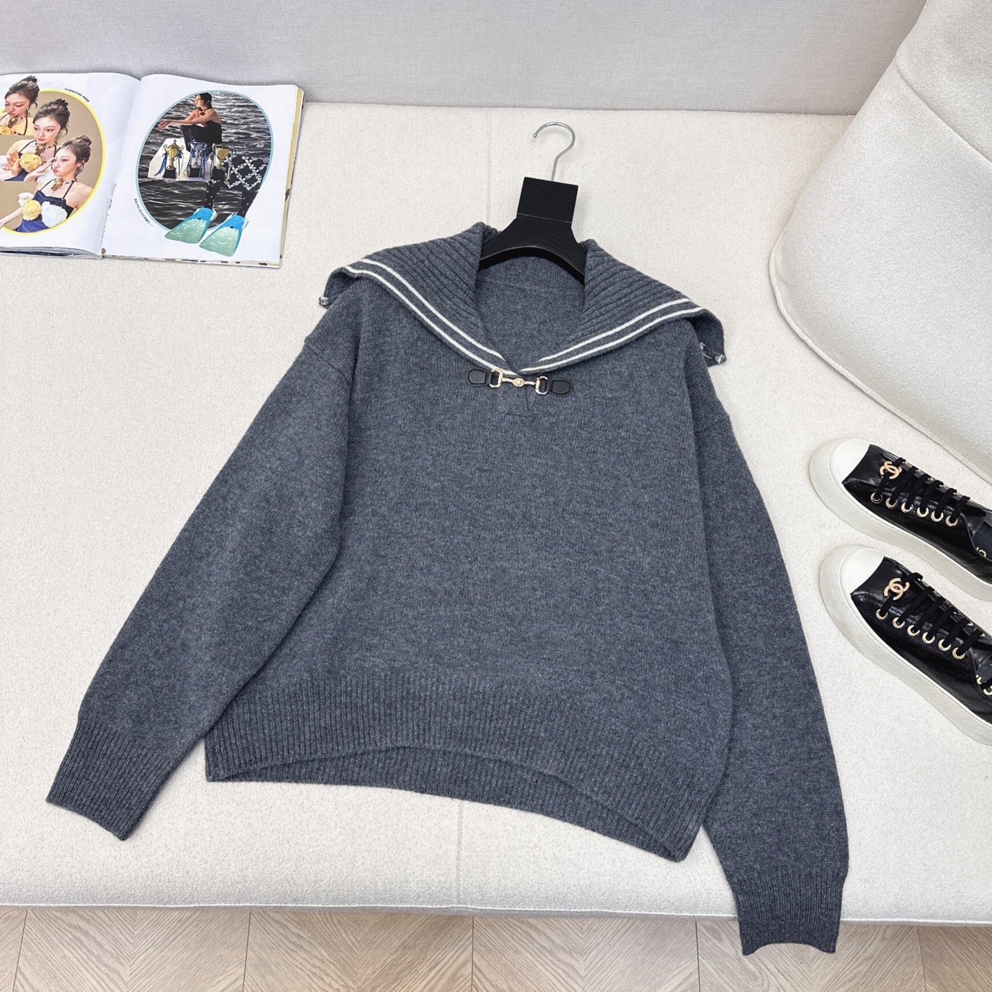 Gucci 25 Knitted Sweater Jacquard Wool Fabric