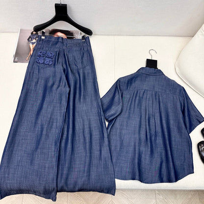 Loewe 25 Denim Set Blue Cotton 630880