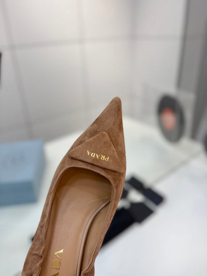 PRA 26S Pointed Toe High Heels 55 Brown Suede 627133