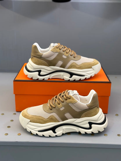 HM Men's Sneaker Moss Green Mesh Calfskin 541266