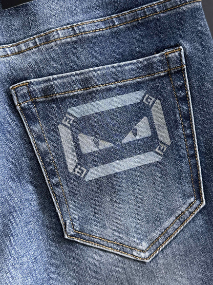 Fendi 2026 Men's Jeans Blue Denim 802138