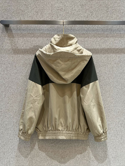 Celine 25 Jacket Beige Green Nylon Polyester
