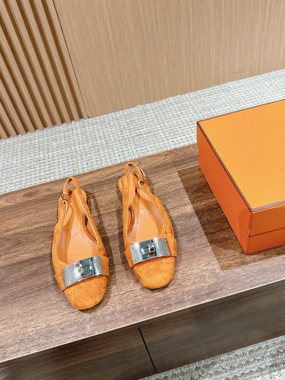 Innocente Slingback Suede Goatskin Orange
