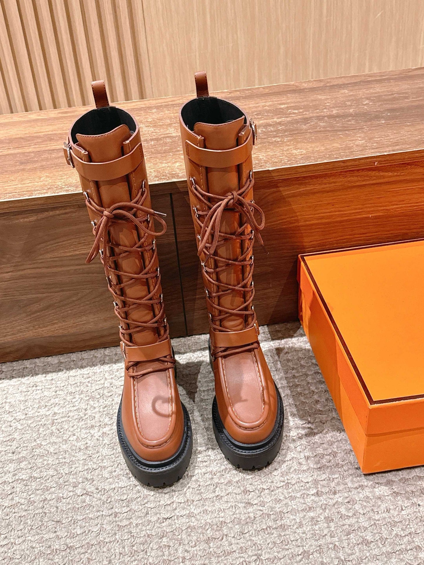 HM 25 High Boots Brown mix Black Calfskin 512528