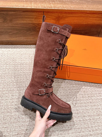 HM 25 High Boots Chocolate Brown Suede 512533