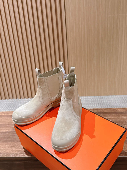 HM 25  Chelsea Ankle Boots Beige Suede 512547