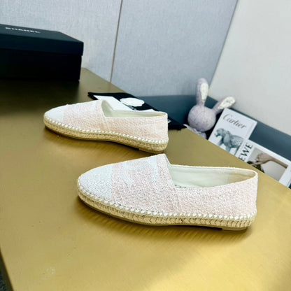 espadrillÃ© pink tweed white sequin