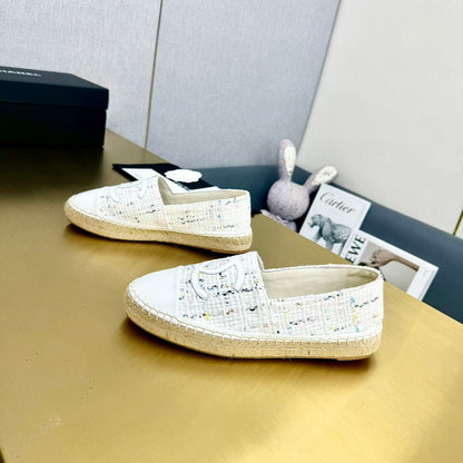 espadrilles white fabric calfskin