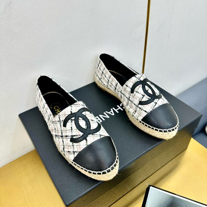 CC 25s Slipâ€“on Espadrilles White Moss Green Tweed 297820