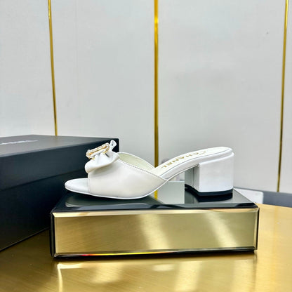 CC 25 Mid Heel Mules White Sheepskin 238475