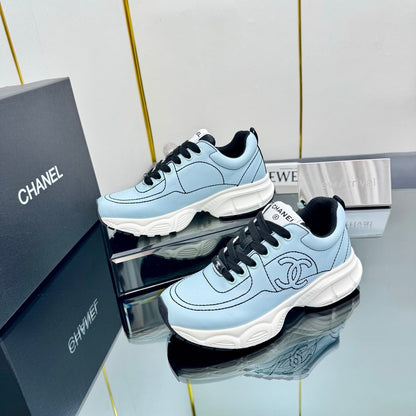 CC Sneaker Sky Blue with Logo Cowhide 238619