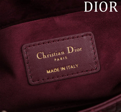 medium lady d-joy 26 burgundy lambskin